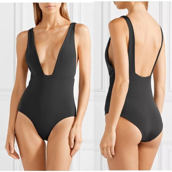 NWT Mara Hoffman Audrey One Piece Deep Cut Swimsuit Swim Surf Paddle Size L - Picture 1 of 6